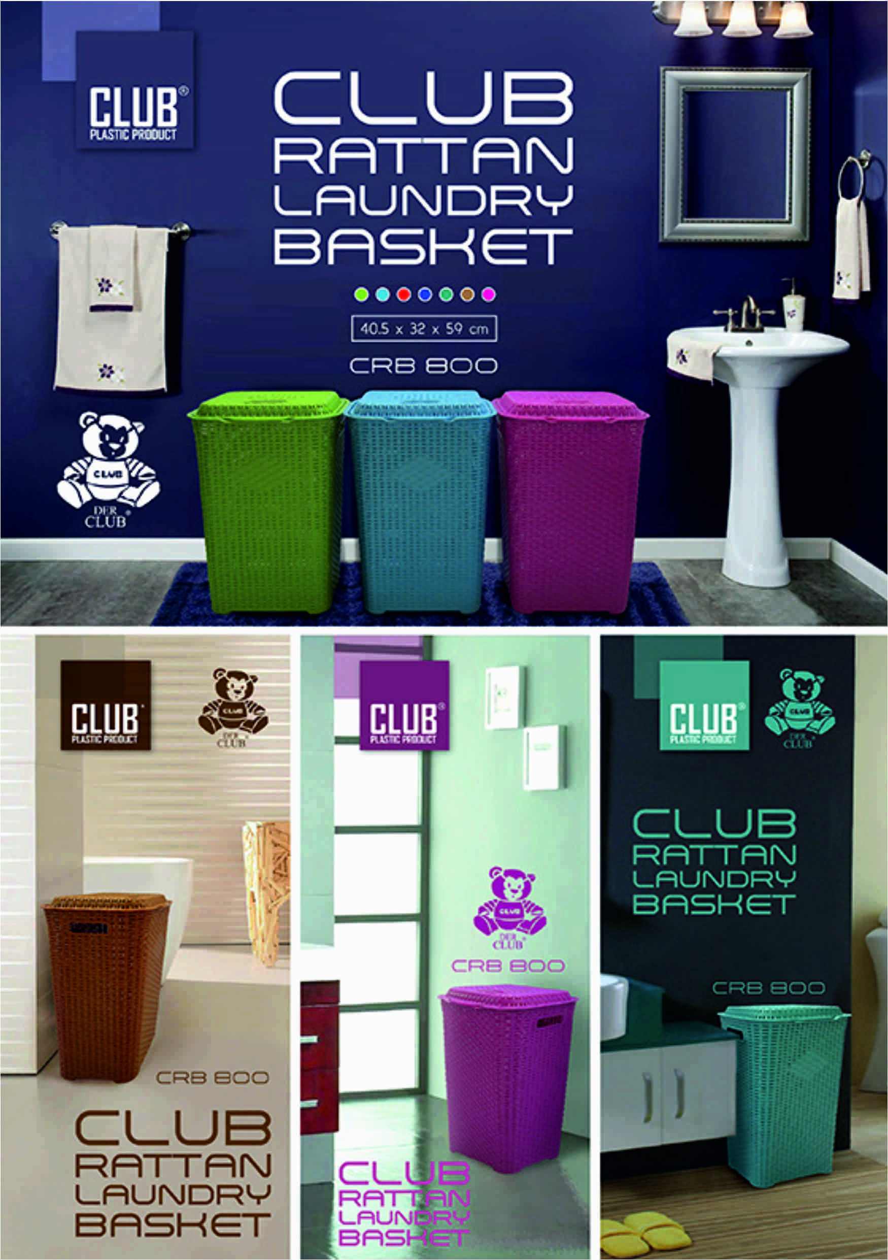 CLUB RATTAN LAUNDRY BASKET CRB800